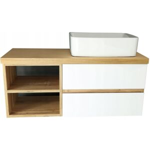 MEBLICO ZESTAW POD UMYWALKĘ 100 CM LAKIER BLAT DĄB FRONTY BIAŁY LAKIER MEBLICO ZESTAW POD UMYWALKĘ 100 CM LAKIER BLAT DĄB FRONTY BIAŁY LAKIER