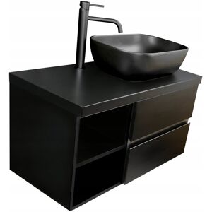 MEBLICO ZESTAW POD UMYWALKĘ BLAT MDF 38 mm LAKIER CZARNY MAT 90 CM MEBLICO ZESTAW POD UMYWALKĘ BLAT MDF 38 mm LAKIER CZARNY MAT 90 CM