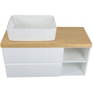 MEBLICO ZESTAW POD UMYWALKĘ MDF Z DREWNIANYM BLATEM 90 CM MEBLICO ZESTAW POD UMYWALKĘ MDF Z DREWNIANYM BLATEM 90 CM