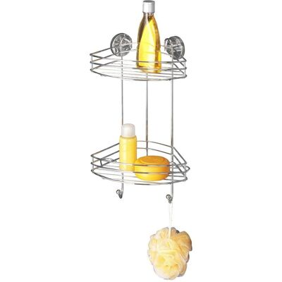 2-Poziomowa Narożna Półka Łazienkowa Wenko Vacuum-Loc, 43x21x23 Cm 2-Poziomowa Narożna Półka Łazienkowa Wenko Vacuum-Loc, 43x21x23 Cm