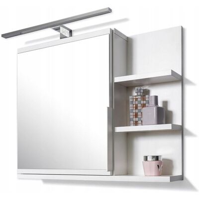 DOMTECH Biała Szafka Z Lustrem I Led, Szafka Łazienkowa DOMTECH Biała Szafka Z Lustrem I Led, Szafka Łazienkowa