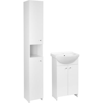 Astor Biały Zestaw do Łazienki 45cm Szafka z Umywalką Słupek PIK Astor Biały Zestaw do Łazienki 45cm Szafka z Umywalką Słupek PIK
