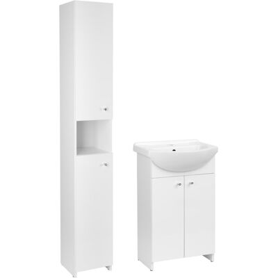 Astor Biały Zestaw do Łazienki 50cm Szafka z Umywalką Słupek PIK Astor Biały Zestaw do Łazienki 50cm Szafka z Umywalką Słupek PIK