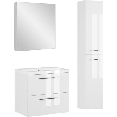 Astor Biały Zestaw do Łazienki 60cm Szafka z Umywalką Słupek Szafka z Lustrem Aster Astor Biały Zestaw do Łazienki 60cm Szafka z Umywalką Słupek Szafka z Lustrem Aster