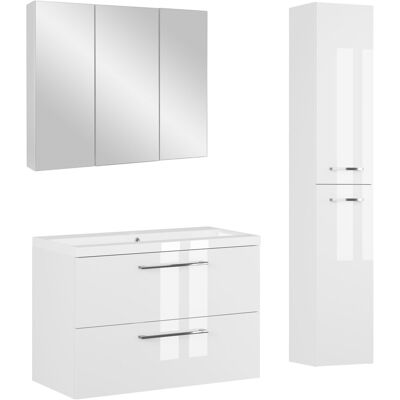 Astor Biały Zestaw do Łazienki 80cm Szafka z Umywalką Słupek Szafka z Lustrem Aster Astor Biały Zestaw do Łazienki 80cm Szafka z Umywalką Słupek Szafka z Lustrem Aster