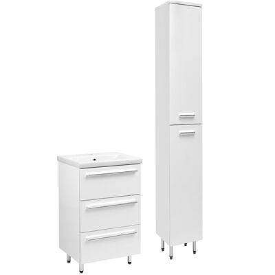 Astor Biały Zestaw do Łazienki Stojący 50cm Szafka z Umywalką Słupek Bryza Astor Biały Zestaw do Łazienki Stojący 50cm Szafka z Umywalką Słupek Bryza