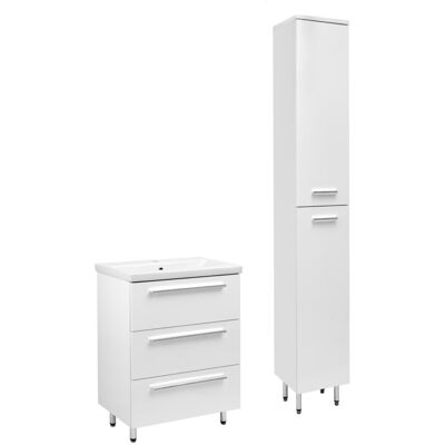 Astor Biały Zestaw do Łazienki Stojący 60cm Szafka z Umywalką Słupek Bryza Astor Biały Zestaw do Łazienki Stojący 60cm Szafka z Umywalką Słupek Bryza