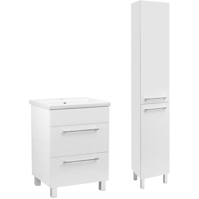 Astor Biały Zestaw Łazienkowy 50cm Szafka z Umywalką Słupek Sol Astor Biały Zestaw Łazienkowy 50cm Szafka z Umywalką Słupek Sol