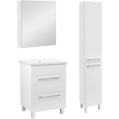 Astor Biały Zestaw Łazienkowy 50cm Szafka z Umywalką Słupek Szafka z Lustrem Sol Astor Biały Zestaw Łazienkowy 50cm Szafka z Umywalką Słupek Szafka z Lustrem Sol