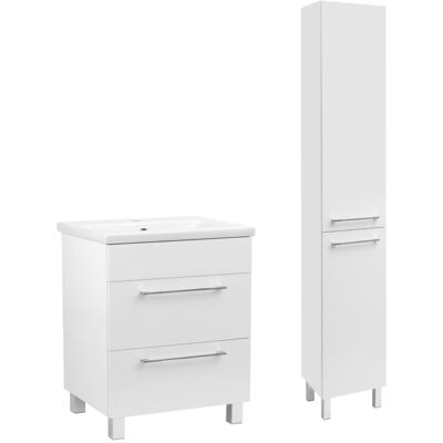 Astor Biały Zestaw Łazienkowy 60cm Szafka z Umywalką Słupek Sol Astor Biały Zestaw Łazienkowy 60cm Szafka z Umywalką Słupek Sol