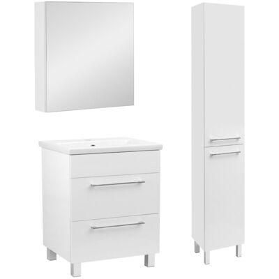 Astor Biały Zestaw Łazienkowy 60cm Szafka z Umywalką Słupek Szafka z Lustrem Sol Astor Biały Zestaw Łazienkowy 60cm Szafka z Umywalką Słupek Szafka z Lustrem Sol
