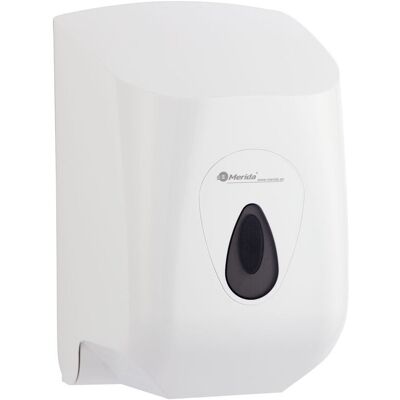 Merida CTS101 Pojemnik na ręczniki papierowe w rolach TOP MAXI, ABS, biały, okienko szare Merida CTS101 Pojemnik na ręczniki papierowe w rolach TOP MAXI, ABS, biały, okienko szare