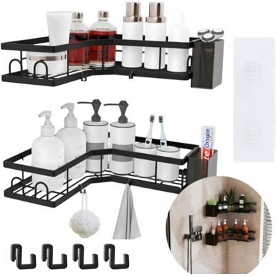 Inny producent PÓŁKA ŁAZIENKOWA NAROŻNA WISZĄCA POD PRYSZNIC BEZ WIERCENIA CZARNA LOFT Inny producent PÓŁKA ŁAZIENKOWA NAROŻNA WISZĄCA POD PRYSZNIC BEZ WIERCENIA CZARNA LOFT