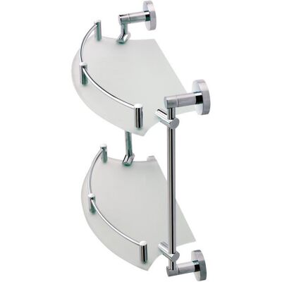 Półka łazienkowa pod lustro podwójna półokrągła szklana ścienna chrom STELLA Classic 07.811 Półka łazienkowa pod lustro podwójna półokrągła szklana ścienna chrom STELLA Classic 07.811
