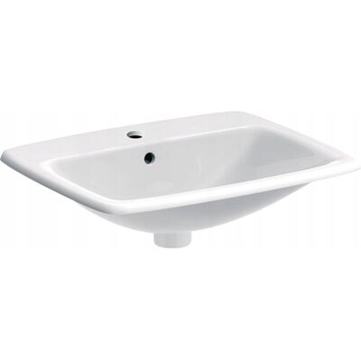 Geberit Selnova Kwadratowy - Umywalka 550x450 mm, środekowy otwór na baterię - Umywalka Geberit Selnova Kwadratowy - Umywalka 550x450 mm, środekowy otwór na baterię - Umywalka