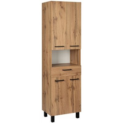 Astor Słupek łazienkowy 50 cm dąb wotan z szufladą i czarnymi nogami Astor Słupek łazienkowy 50 cm dąb wotan z szufladą i czarnymi nogami