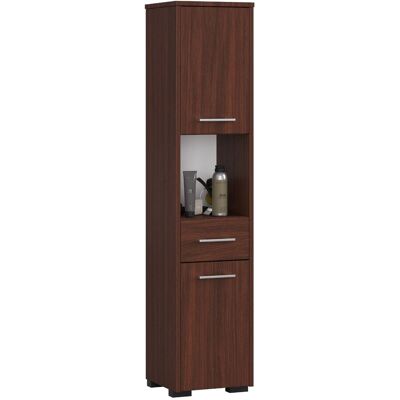 FABRYKA MEBLI AKORD Słupek łazienkowy FIN 140 cm regał do łazienki 2 drzwi 5 półek 1 szuflada - Wenge FABRYKA MEBLI AKORD Słupek łazienkowy FIN 140 cm regał do łazienki 2 drzwi 5 półek 1 szuflada - Wenge