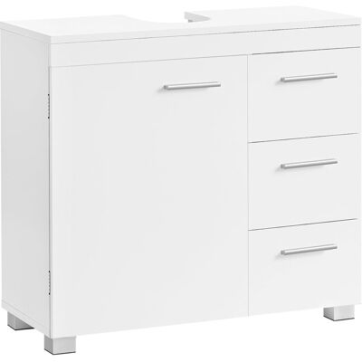 songmics Stylowa szafka łazienkowa pod umywalkę, biała 3 szuflady 2 półka 70x30x64cm songmics Stylowa szafka łazienkowa pod umywalkę, biała 3 szuflady 2 półka 70x30x64cm