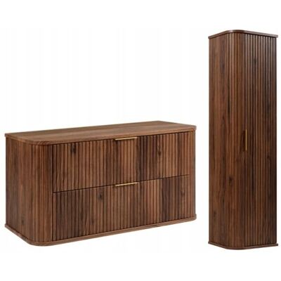 VAXOR SZAFKA 100 CM + SŁUPEK 139 CM ZESTAW ŁAZIENKOWY WISZĄCY DĄB ORZECH MDF VAXOR SZAFKA 100 CM + SŁUPEK 139 CM ZESTAW ŁAZIENKOWY WISZĄCY DĄB ORZECH MDF