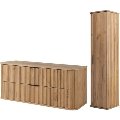 Inny producent SZAFKA 120 CM + SŁUPEK 139 CM ZESTAW ŁAZIENKOWY WISZĄCY DĄB FRONTY MDF Inny producent SZAFKA 120 CM + SŁUPEK 139 CM ZESTAW ŁAZIENKOWY WISZĄCY DĄB FRONTY MDF