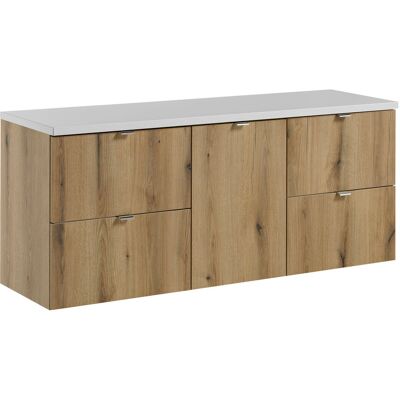 Szafka Łazienkowa 140X40Cm Z Blatem I Szufladami Drewniana Comad (Zestaw) Szafka Łazienkowa 140X40Cm Z Blatem I Szufladami Drewniana Comad (Zestaw)