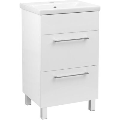 Astor Szafka łazienkowa 50 cm z umywalką biała połysk ciche domykanie Astor Szafka łazienkowa 50 cm z umywalką biała połysk ciche domykanie