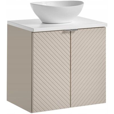 Comad Szafka łazienkowa 60 cm kaszmir z blatem i umywalką nablatową Comad Szafka łazienkowa 60 cm kaszmir z blatem i umywalką nablatową