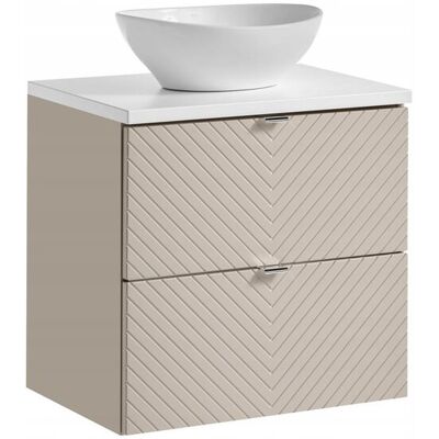 Comad Szafka łazienkowa 60 cm kaszmir z umywalką nablatową i blatem Comad Szafka łazienkowa 60 cm kaszmir z umywalką nablatową i blatem