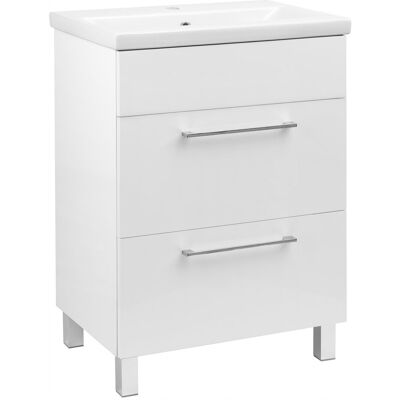 Astor Szafka łazienkowa 60 cm z umywalką biała połysk ciche domykanie Astor Szafka łazienkowa 60 cm z umywalką biała połysk ciche domykanie