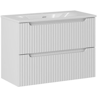 Comad Szafka łazienkowa 80 cm biały mat z umywalką ceramiczną 81 cm Comad Szafka łazienkowa 80 cm biały mat z umywalką ceramiczną 81 cm