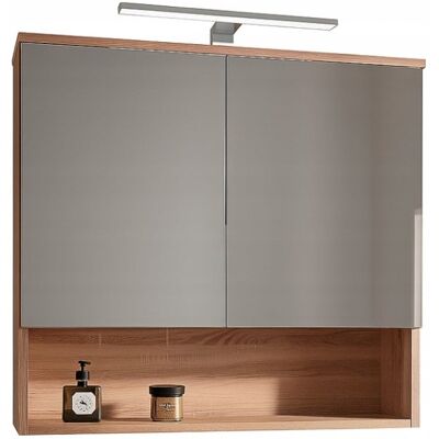 inna (Inny) Szafka Łazienkowa 80x65 cm LED dąb sonoma z lustrem wisząca z oświetleniem inna (Inny) Szafka Łazienkowa 80x65 cm LED dąb sonoma z lustrem wisząca z oświetleniem
