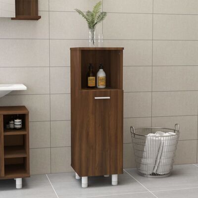 vidaXL Łazienkowa szafka dębowa brązowa 30x30x95 cm Inżynieria drewna - Meble łazienkowe vidaXL Łazienkowa szafka dębowa brązowa 30x30x95 cm Inżynieria drewna - Meble łazienkowe