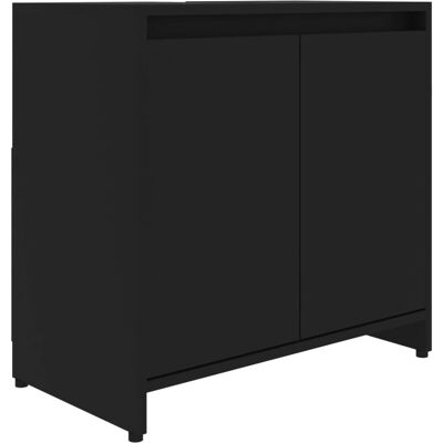 VMP Szafka Łazienkowa, Czarna, 60x33x61 Cm, Materiał Drewnopochodny VMP Szafka Łazienkowa, Czarna, 60x33x61 Cm, Materiał Drewnopochodny