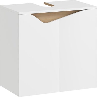 Szafka łazienkowa HOMCOM Vanity, szafka pod umywalkę z drzwiami z cichym domykiem, biała, 60 x 35 x 57,9 cm Szafka łazienkowa HOMCOM Vanity, szafka pod umywalkę z drzwiami z cichym domykiem, biała, 60 x 35 x 57,9 cm