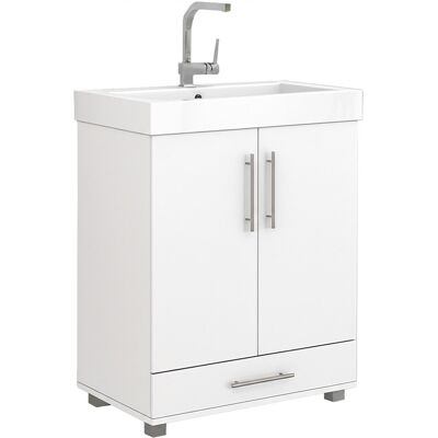 Trend Home Szafka Łazienkowa Pod Umywalkę Stojąca 80 x 60 x 39 CM W2 Biała Biały Połysk Trend Home Szafka Łazienkowa Pod Umywalkę Stojąca 80 x 60 x 39 CM W2 Biała Biały Połysk
