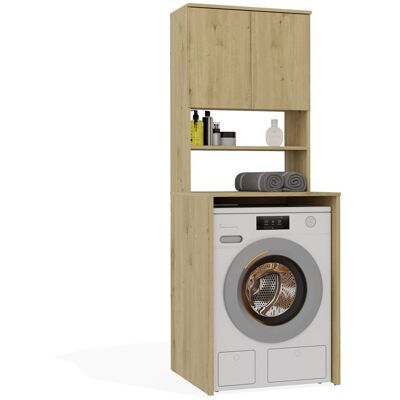 Topeshop Szafka Łazienkowa POLA MULTI Nad Pralkę Słupek Regał DĄB ARTISAN Topeshop Szafka Łazienkowa POLA MULTI Nad Pralkę Słupek Regał DĄB ARTISAN