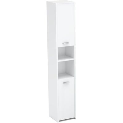 Laminowana biała szafka łazienkowa z 6 półkami - Mebel łazienkowy Laminowana biała szafka łazienkowa z 6 półkami - Mebel łazienkowy