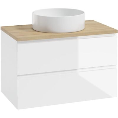 DEFTRANS Szafka łazienkowa wisząca 100x50cm zestaw z blatem i okrągłą umywalką biały Modus DEFTRANS Szafka łazienkowa wisząca 100x50cm zestaw z blatem i okrągłą umywalką biały Modus