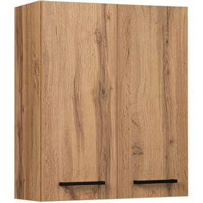 Astor Szafka łazienkowa wisząca 50 cm dąb wotan z półką i uchwytami czarnymi Astor Szafka łazienkowa wisząca 50 cm dąb wotan z półką i uchwytami czarnymi
