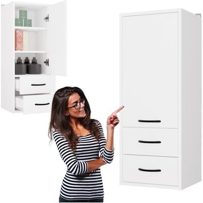 Inny producent Szafka Łazienkowa Wisząca Biała Do Łazienki 3 Półki 2szuflady 35x67x30 Kate Inny producent Szafka Łazienkowa Wisząca Biała Do Łazienki 3 Półki 2szuflady 35x67x30 Kate