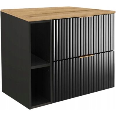 VAXOR SZAFKA ŁAZIENKOWA WISZĄCA POD UMYWALKĘ REGAŁ BLAT 80x46CM FLISAN CZARNY DĄB VAXOR SZAFKA ŁAZIENKOWA WISZĄCA POD UMYWALKĘ REGAŁ BLAT 80x46CM FLISAN CZARNY DĄB