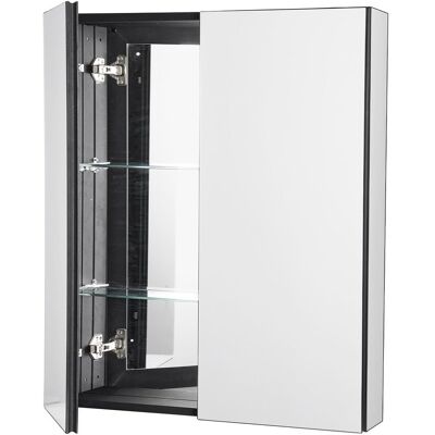 Inny producent Szafka łazienkowa z lustrem 66x76 cm aluminiowa - 2 półki regulowane wisząc Inny producent Szafka łazienkowa z lustrem 66x76 cm aluminiowa - 2 półki regulowane wisząc