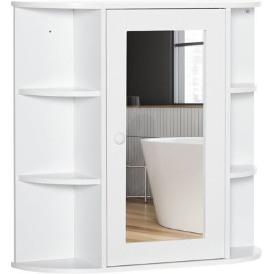 Szafka Łazienkowa Z Lustrem Homcom, Szafka Łazienkowa Z Drzwiami Lustrzanymi, Szafka Łazienkowa Z Otwartymi Półkami, Szafka Wisząca, Biała, 66 X 17 .. Szafka Łazienkowa Z Lustrem Homcom, Szafka Łazienkowa Z Drzwiami Lustrzanymi, Szafka Łazienkowa Z Otwartymi Półkami, Szafka Wisząca, Biała, 66 X 17 ..