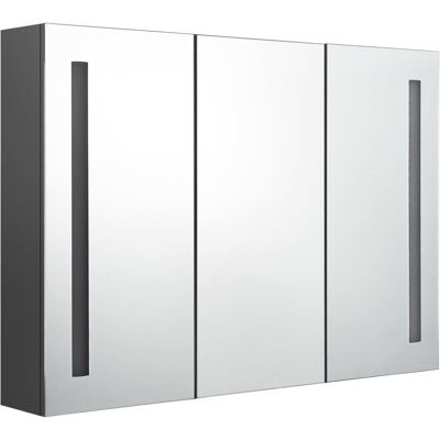VMP Szafka łazienkowa z lustrem i LED, 89 x 14 x 62 cm, szara VMP Szafka łazienkowa z lustrem i LED, 89 x 14 x 62 cm, szara