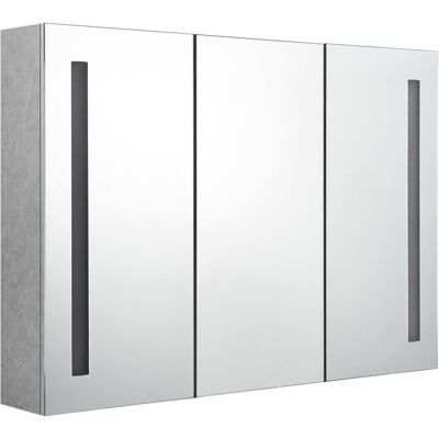 VMP Szafka łazienkowa z lustrem i LED, 89x14x62 cm, szarość betonu VMP Szafka łazienkowa z lustrem i LED, 89x14x62 cm, szarość betonu