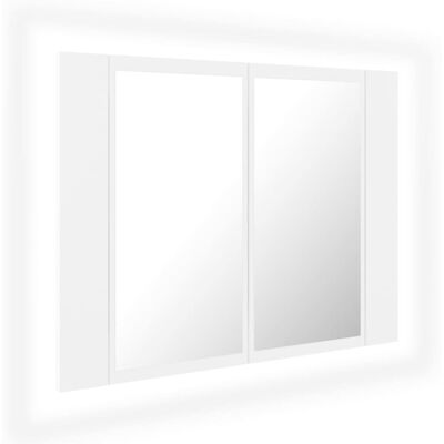 VMP Szafka łazienkowa z lustrem i LED, biała, 60x12x45 cm, akryl VMP Szafka łazienkowa z lustrem i LED, biała, 60x12x45 cm, akryl