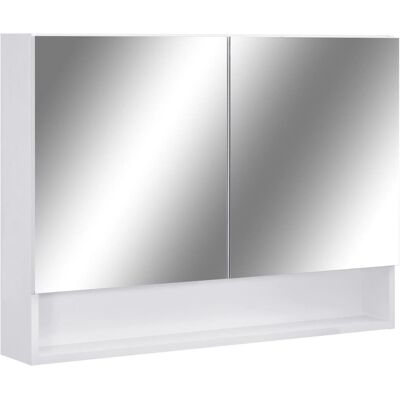 VMP Szafka łazienkowa z lustrem i LED, biała, 80x15x60 cm, MDF VMP Szafka łazienkowa z lustrem i LED, biała, 80x15x60 cm, MDF