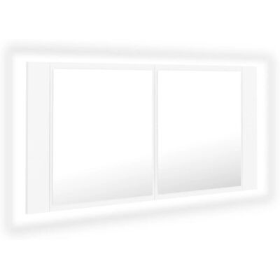 vidaXL Szafka łazienkowa z lustrem i LED, biała, 90x12x45 cm vidaXL Szafka łazienkowa z lustrem i LED, biała, 90x12x45 cm