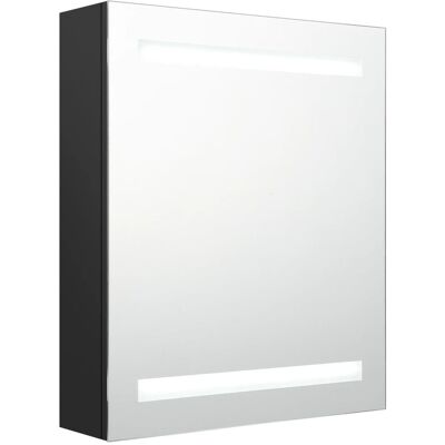 VMP Szafka łazienkowa z lustrem i LED, czarna, 50x14x60 cm VMP Szafka łazienkowa z lustrem i LED, czarna, 50x14x60 cm