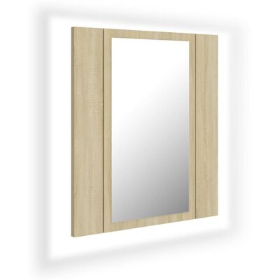 VMP Szafka łazienkowa z lustrem i LED, dąb sonoma, 40x12x45, akryl VMP Szafka łazienkowa z lustrem i LED, dąb sonoma, 40x12x45, akryl